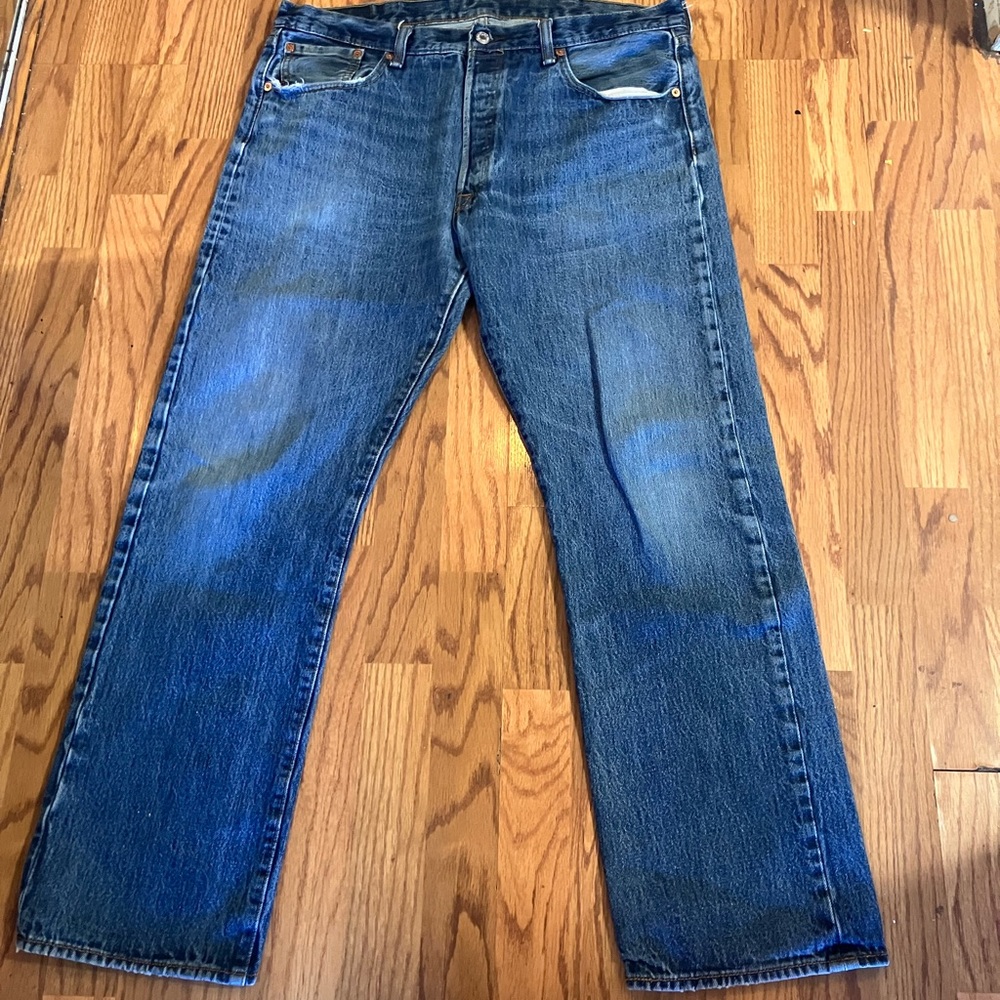Levi Strauss 501 Jeans Baggy Blue Jeans 90s y2k waist: 38 length: 32